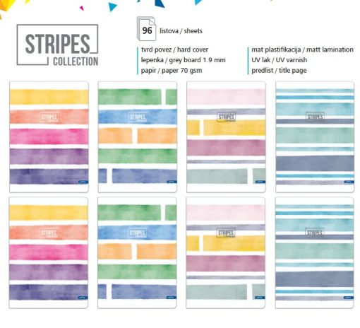 Sveska TP A4 Dikto 96L STRIPES Collection Lastva