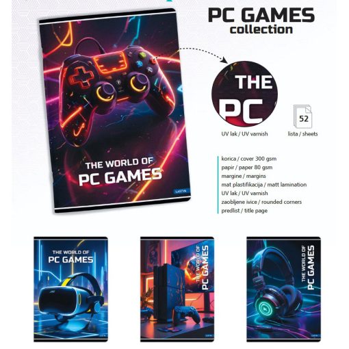 Sveska A4 DIKTO mp 52lista PC GAMES margine, Lastva
