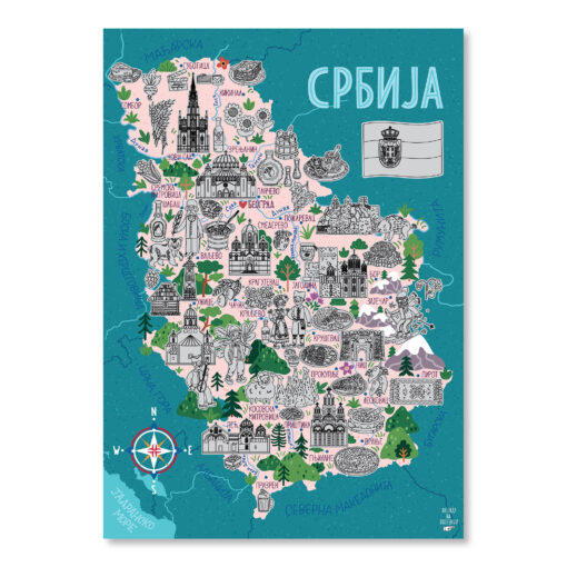Greb-Greb piktografska mapa Srbije (ćirilica) Magic Map - Slika 2
