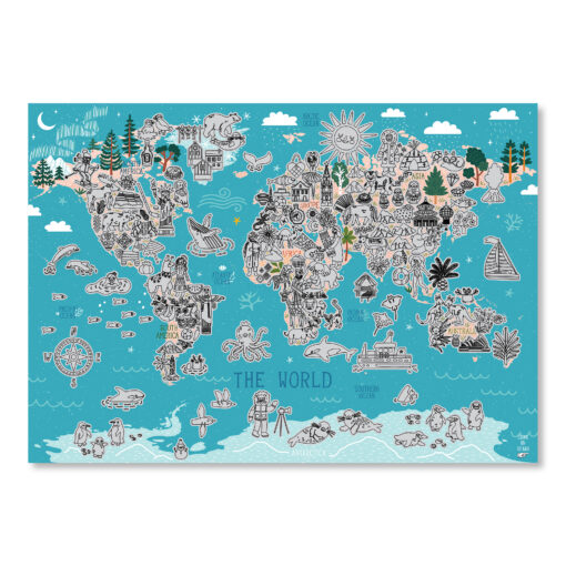 Greb-Greb piktografska mapa SVETA (na engleskom) Magic Map - Slika 2