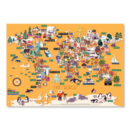 Greb-Greb piktografska mapa SVETA (na engleskom) Magic Map - Slika 4