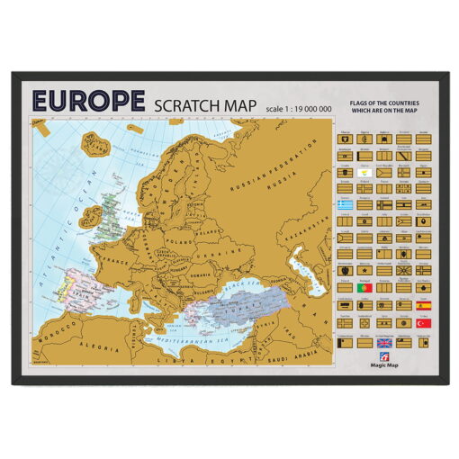 Greb-Greb mapa EVROPA (na engleskom) 21X42cm Magic Map - Slika 7