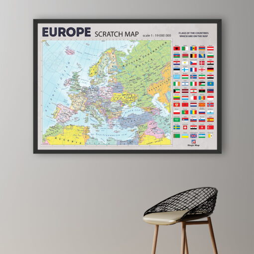Greb-Greb mapa EVROPA (na engleskom) 21X42cm Magic Map - Slika 6