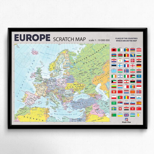 Greb-Greb mapa EVROPA (na engleskom) 21X42cm Magic Map - Slika 5